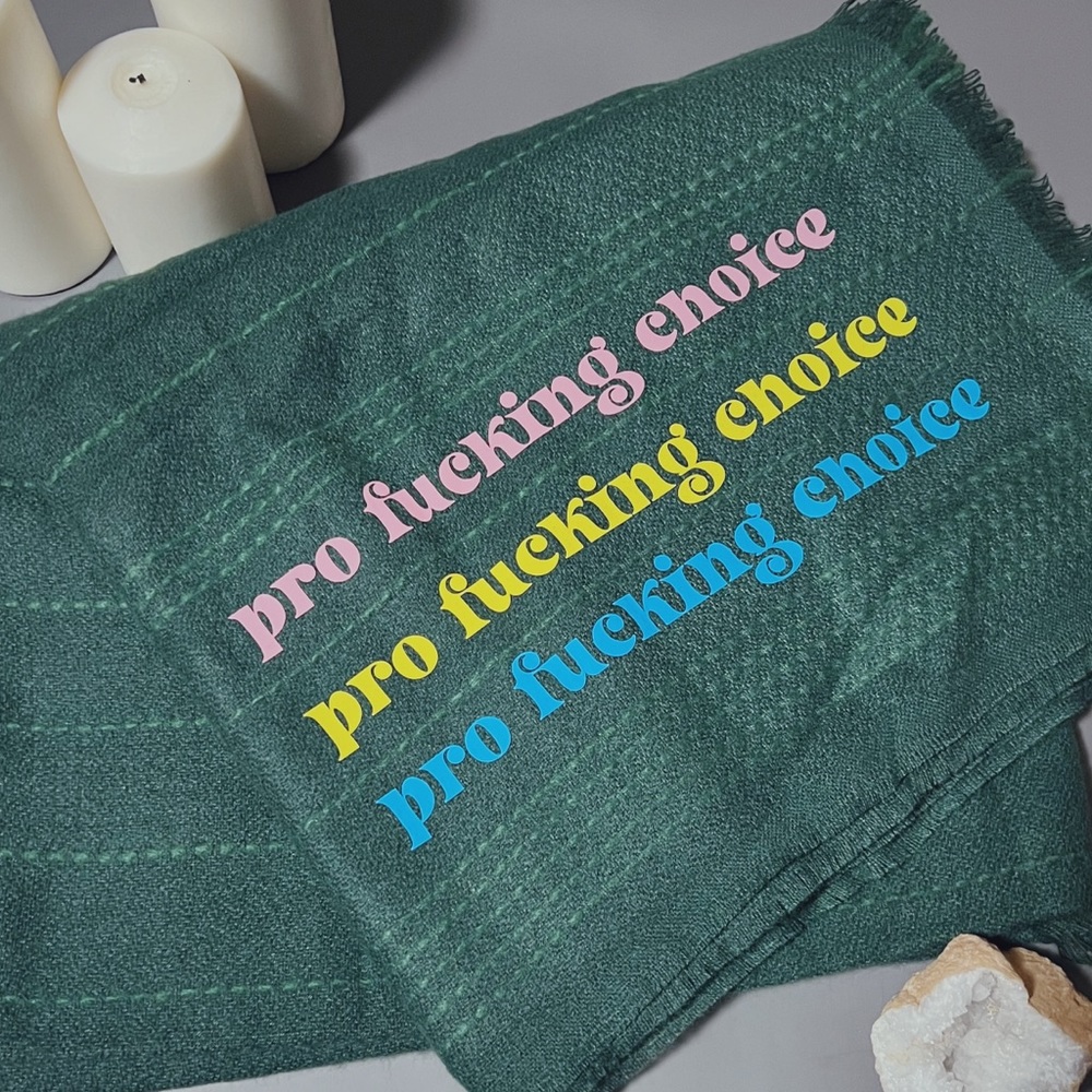 50 in x 60 in pro choice blanket / pansexual Pride colors